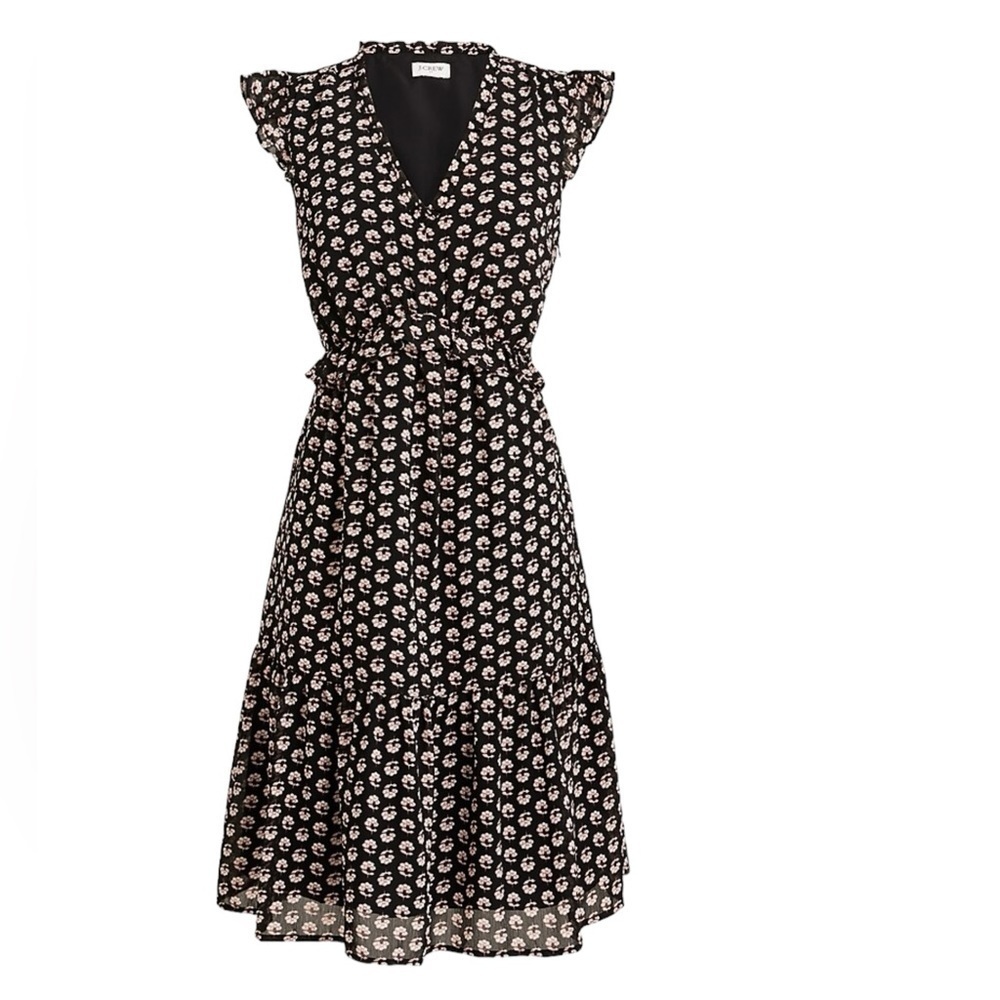 J.Crew Ruffle V Neck‎ Floral Cap Sleeve Dress NWT
